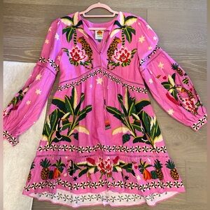 Farm Rio Leopard Forest Long Sleeve Dress